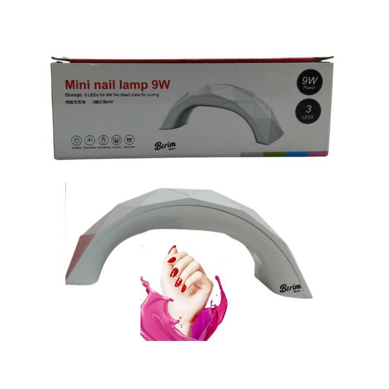 دستگاه یووی لاک خشک‌کن Mini Nail Lamp 9W با ۳ لامپ UV LED – مناسب استفاده خانگی